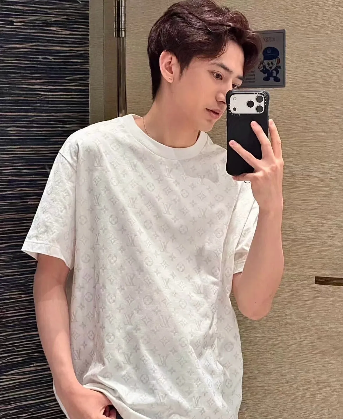Louis Vuitton/Louis Vuitton 26ss presbyopia luminous logo short sleeves